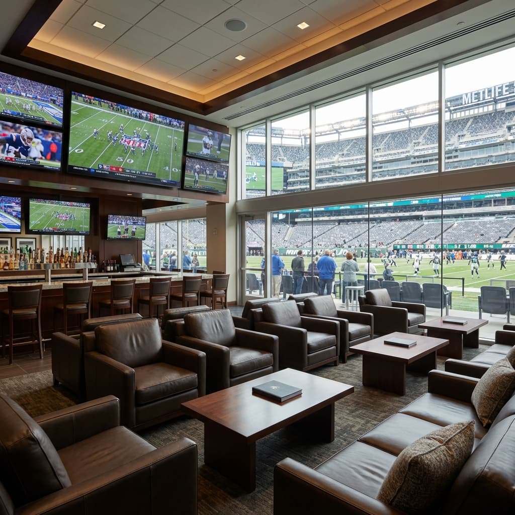 Luxury interior of the MetLife Stadium Coaches Club
